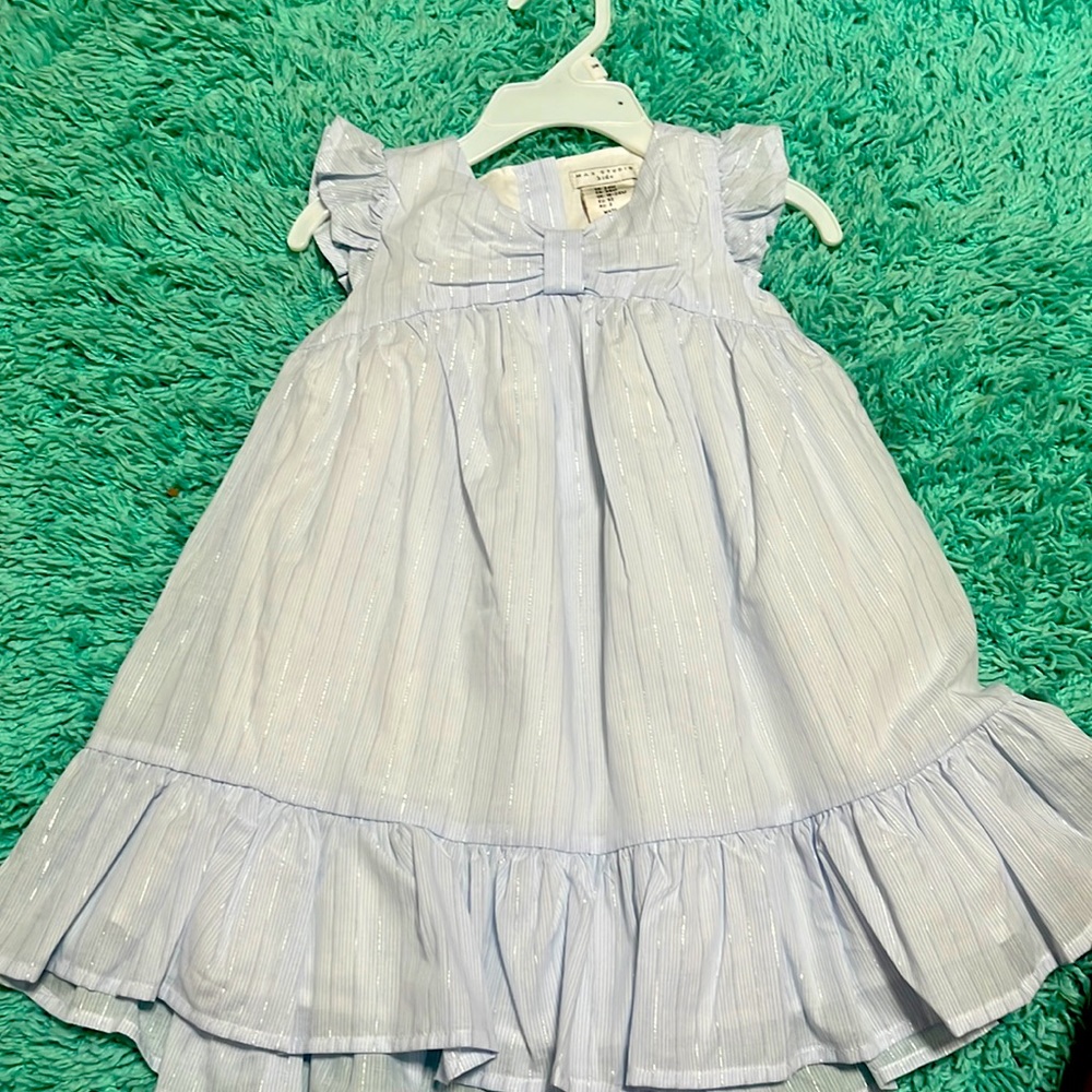 Max studio kids dress size 24months light blue and silver